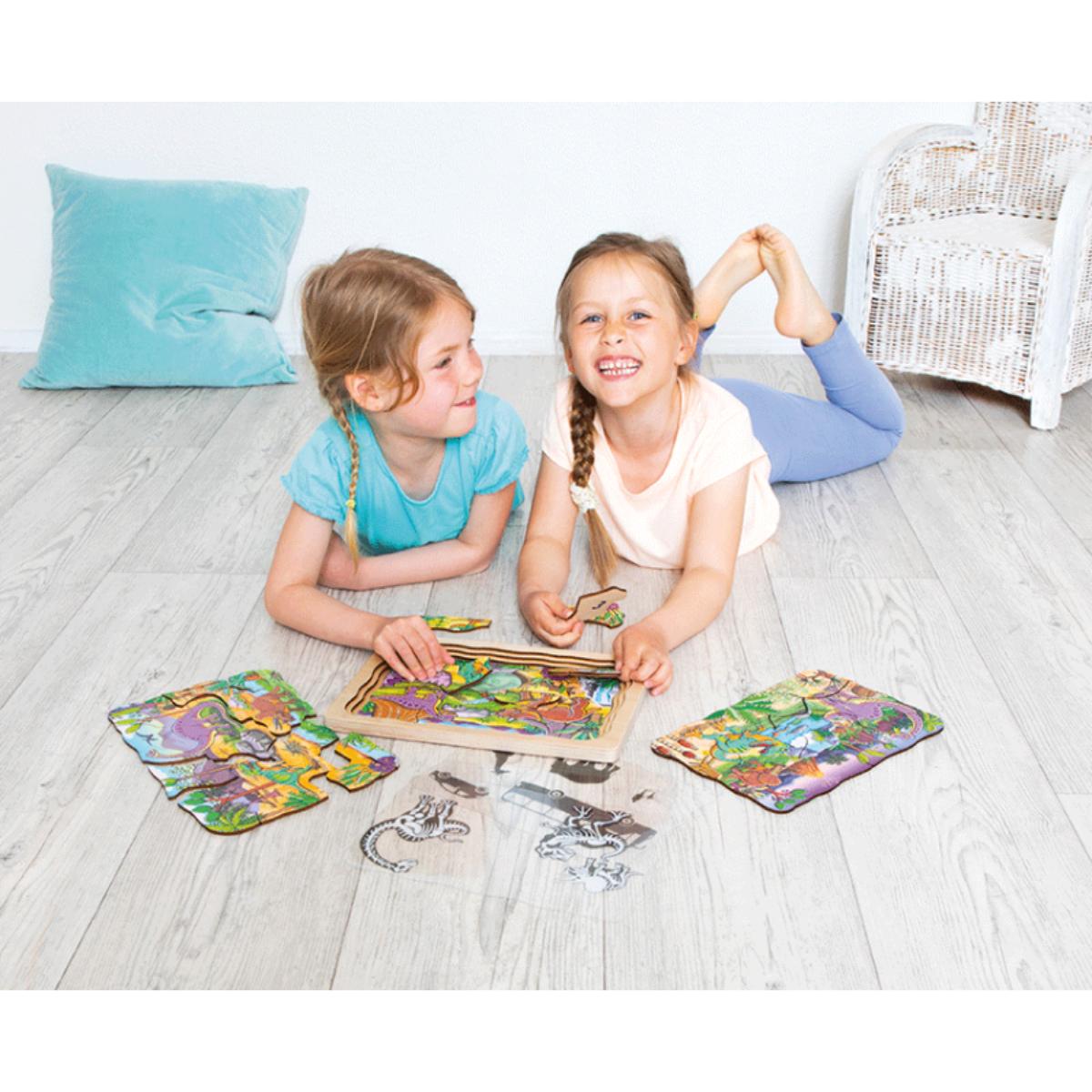 Puzzle multiniveaux Dinosaures Beleduc