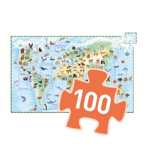 Puzzle observation-100pcs ANIMAUX DU MONDE Djeco