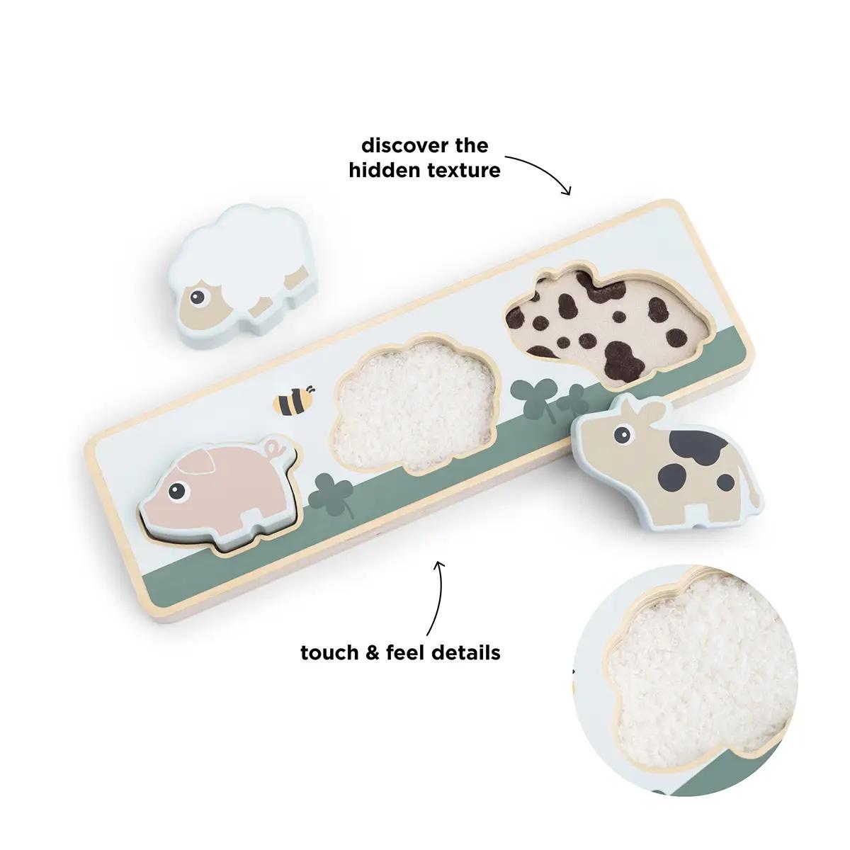 Puzzle sensorielle Tiny farm Done by deer Colour mix