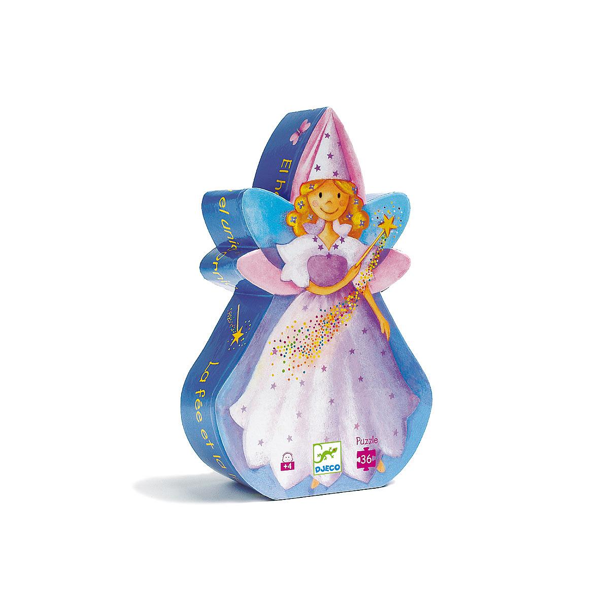 Puzzle silhouette-36pcs LA FÉE ET LA LICORNE Djeco