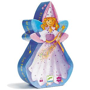 Puzzle silhouette-36pcs LA FÉE ET LA LICORNE Djeco