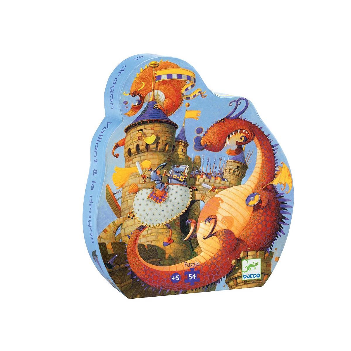 Puzzle silhouette-54pcs VAILLANT & LES DRAGONS Djeco