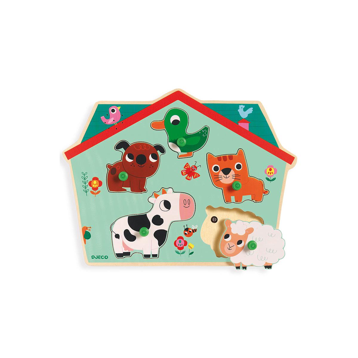 Puzzle sonore bois OUAF WOOF Djeco
