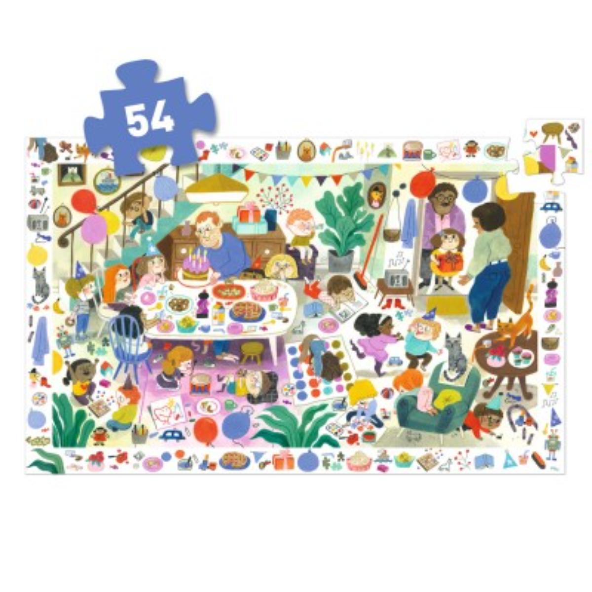 Puzzles Observation La fête d'anniversaire - 54pcs Djeco
