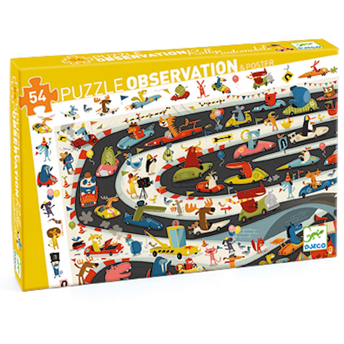 Puzzles observation Rallye automobile - 54 pcs Djeco