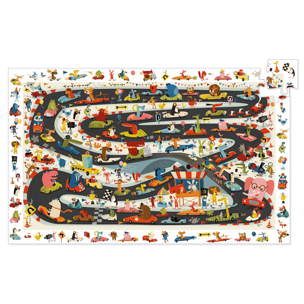 Puzzles observation Rallye automobile - 54 pcs Djeco