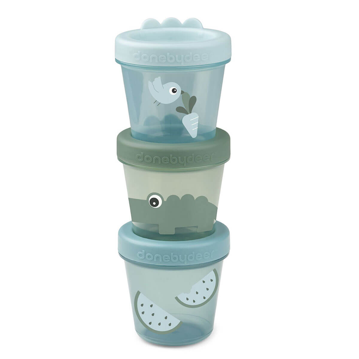 Récipients alimentaires 3-pack CROCO Done by Deer vert
