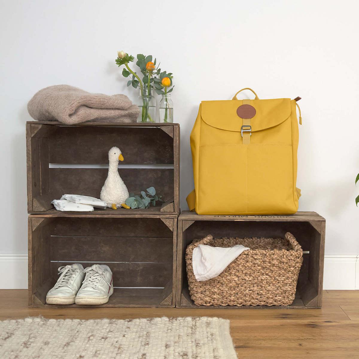 Sac à dos à langer GREEN LABEL Laessig Adventure lemon curry