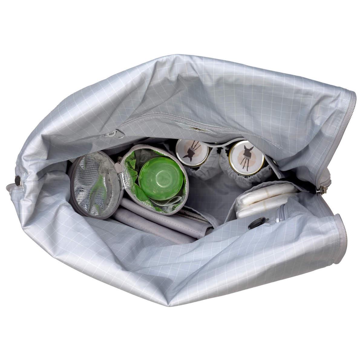 Sac à dos à langer ROLLTOP Laessig gris