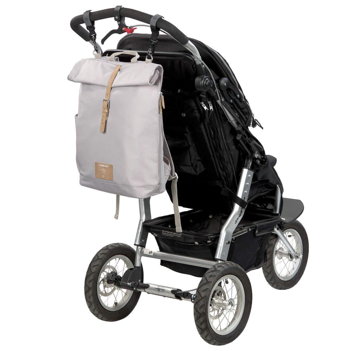 Sac à dos à langer ROLLTOP Laessig gris