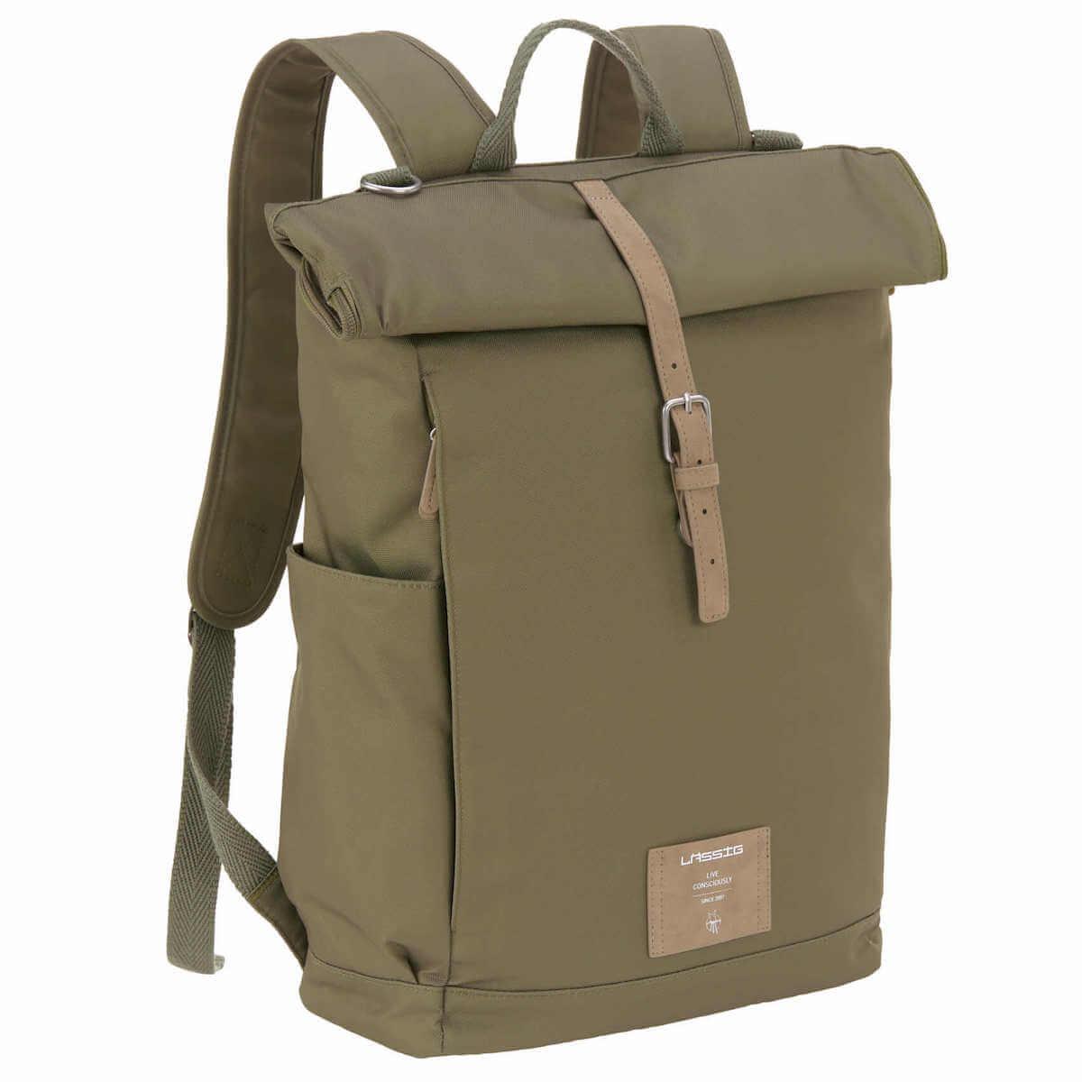 Sac à dos à langer ROLLTOP Laessig olive