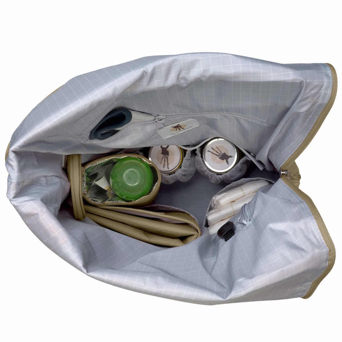 Sac à dos à langer ROLLTOP Laessig olive