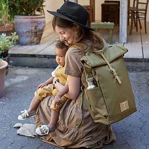 Sac à dos à langer ROLLTOP Laessig olive