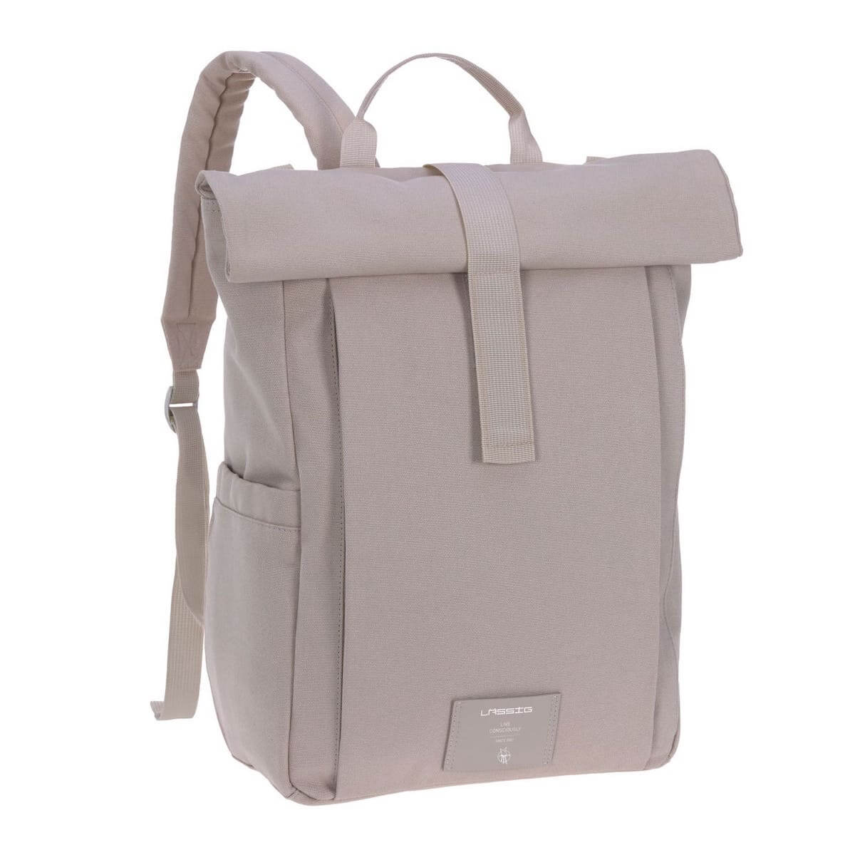 Sac à dos à langer ROLLTOP Laessig taupe 