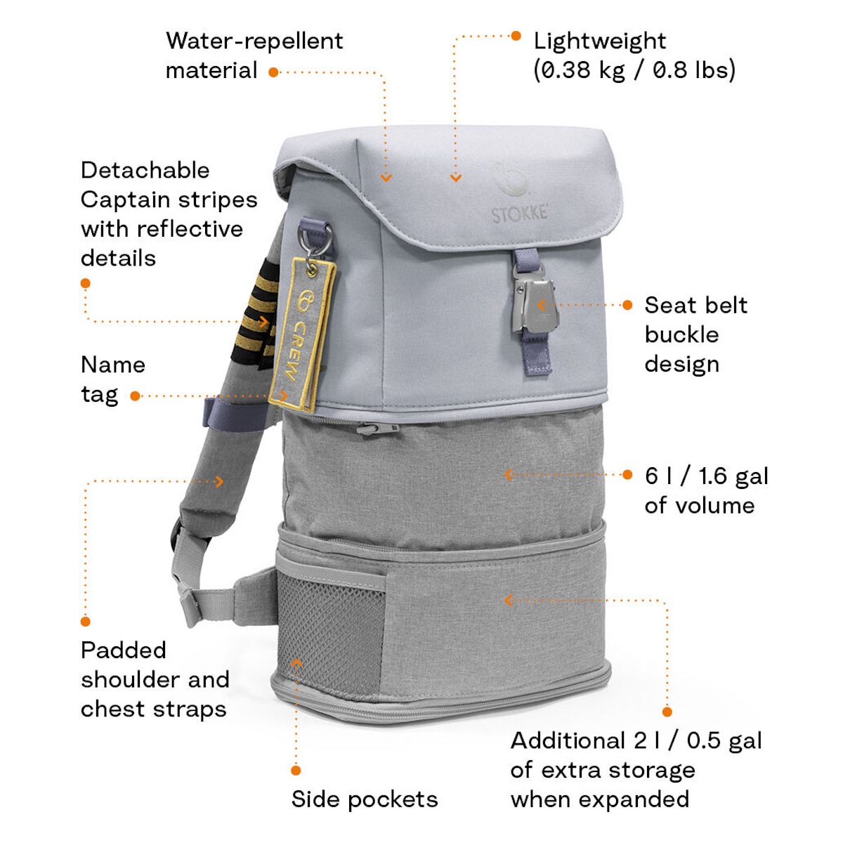 Sac à dos Backpack JETKIDS Stokke Arctic Blue