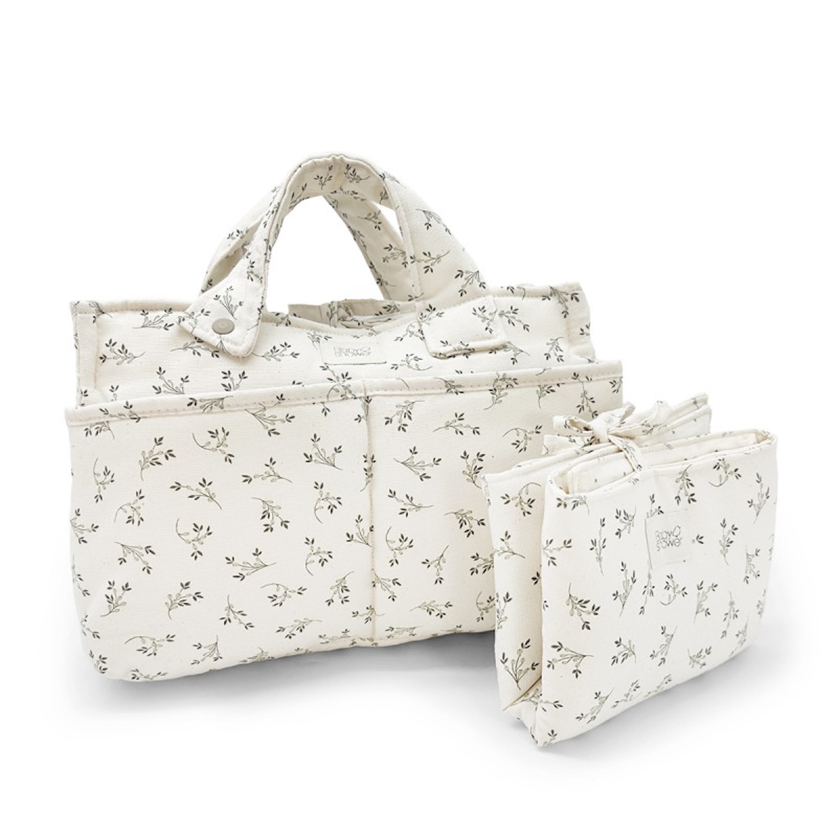 SAC À LANGER AUDREY Babyshower olive bloom canvas