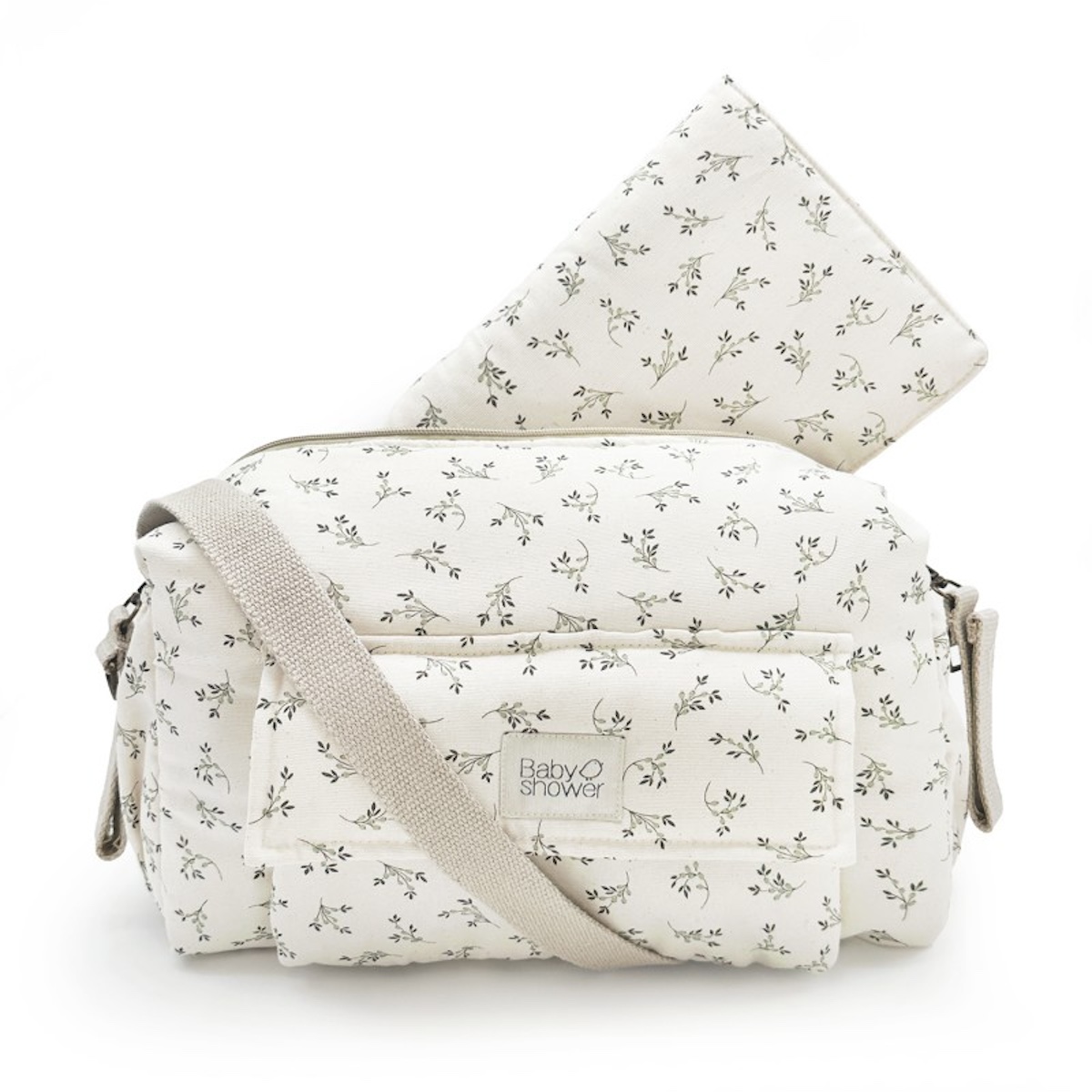 Sac à langer CAMILA Babyshower olive bloom canvas