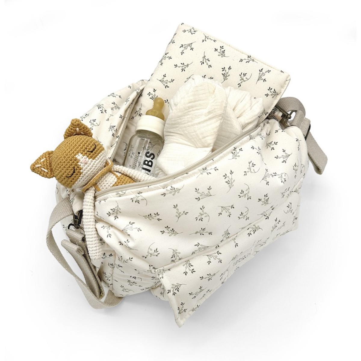 Sac à langer CAMILA Babyshower olive bloom canvas