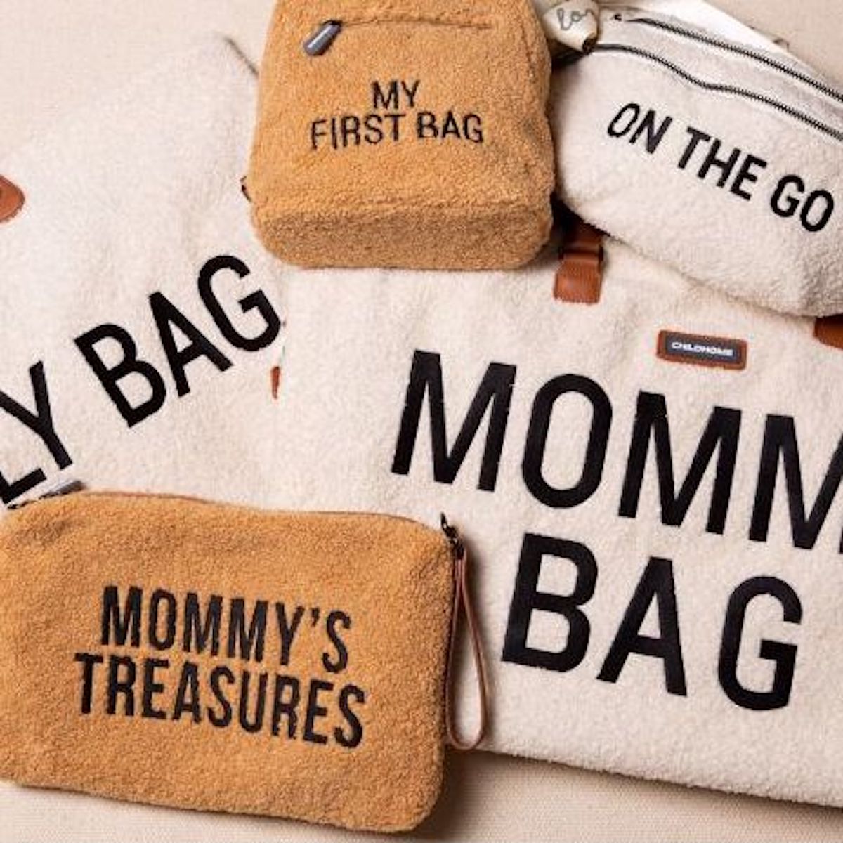 Sac à langer FAMILY BAG Childhome Teddy Ecru