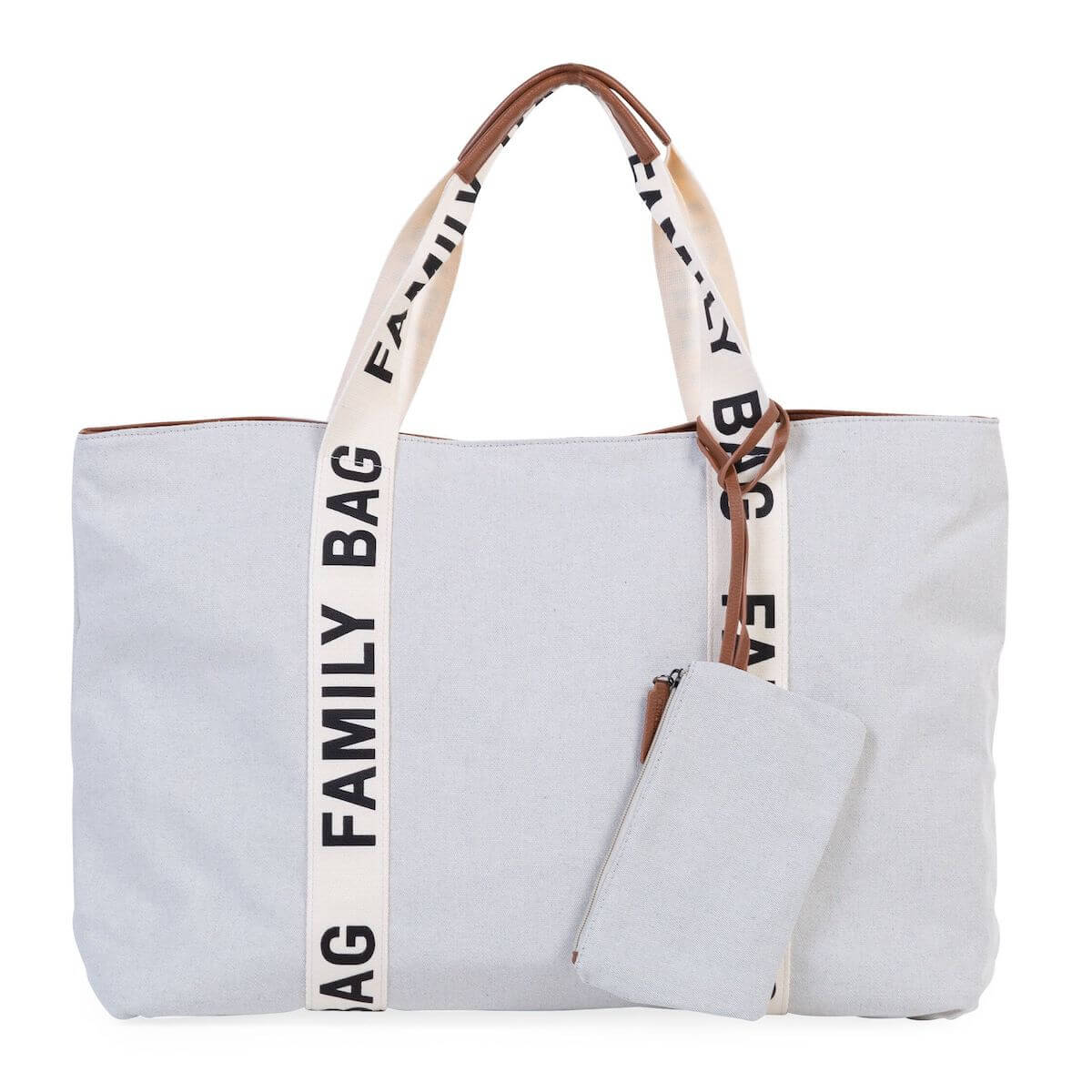 Sac à langer FAMILY BAG SIGNATURE CANVAS Childhome Ecru