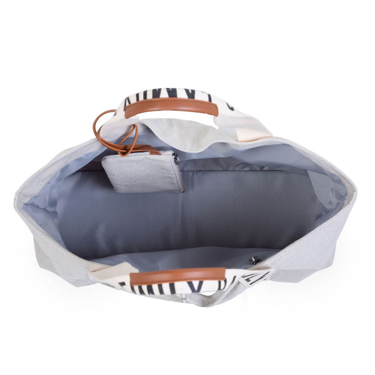 Sac à langer FAMILY BAG SIGNATURE CANVAS Childhome Ecru