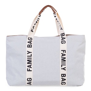Sac à langer FAMILY BAG SIGNATURE CANVAS Childhome Ecru