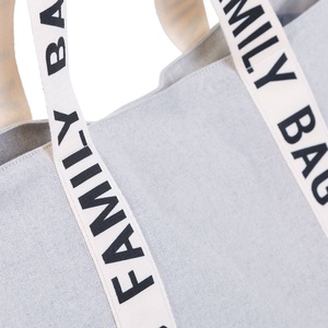 Sac à langer FAMILY BAG SIGNATURE CANVAS Childhome Ecru
