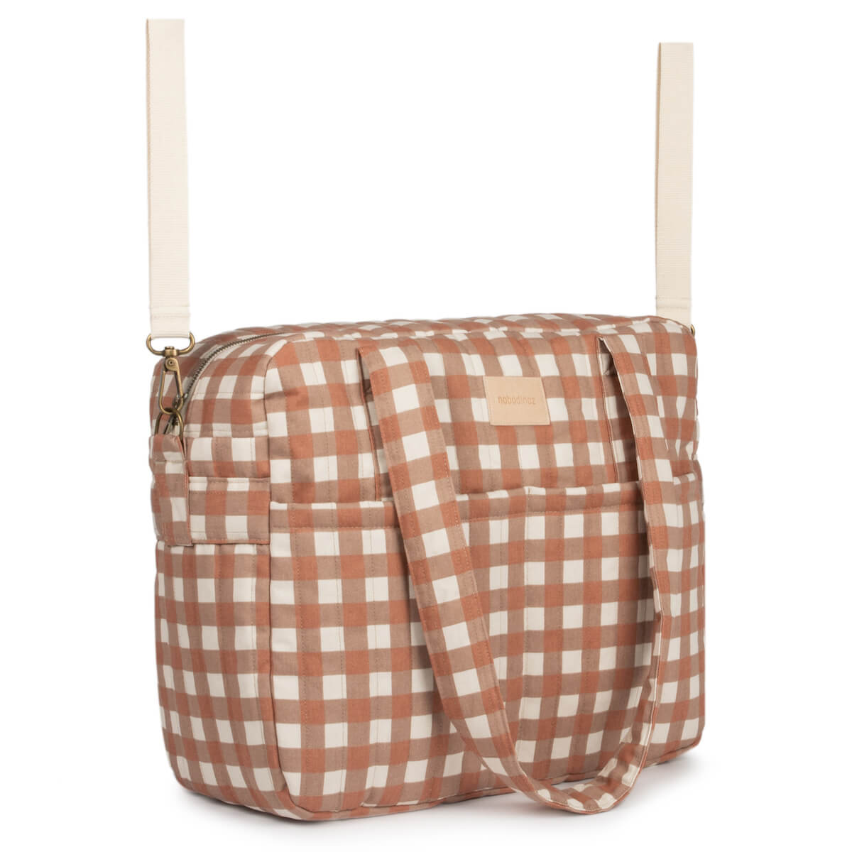 Sac à langer imperméable HYDE PARK Nobodinoz Terracotta Checks