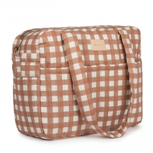 Sac à langer imperméable HYDE PARK Nobodinoz Terracotta Checks