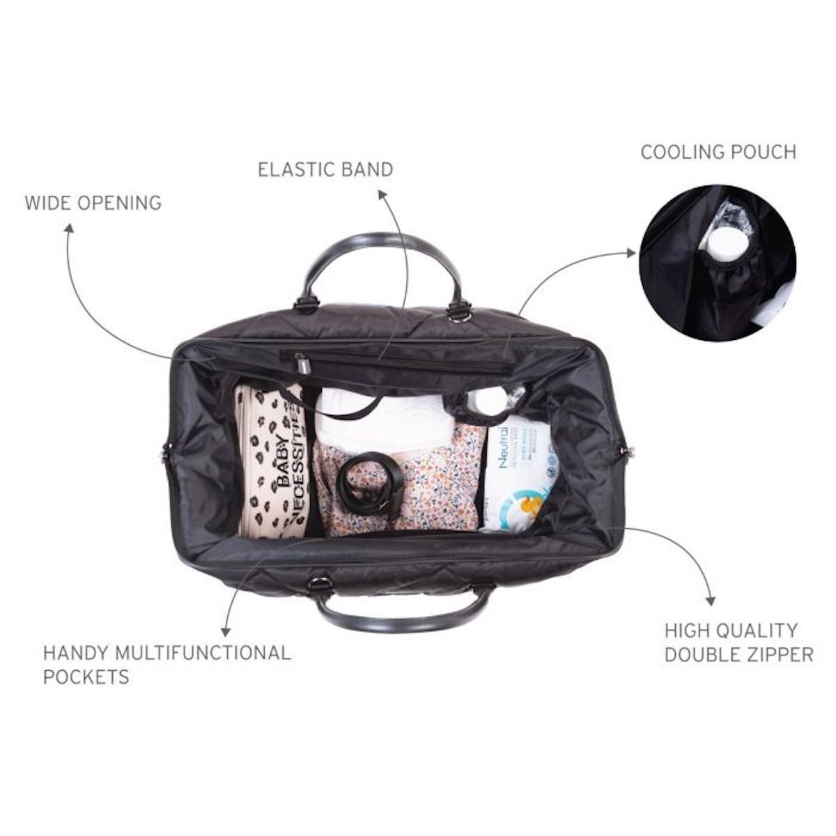 Sac à langer MOMMY BAG Childhome Puffered Black