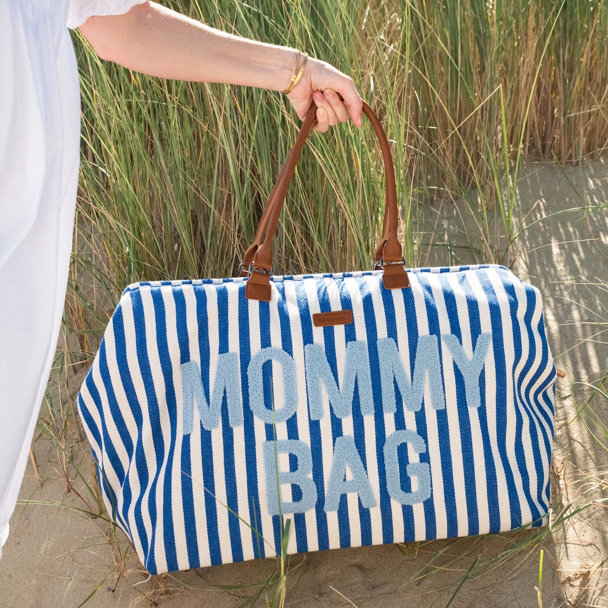 Sac à langer MOMMY BAG RAYURES Childhome Azul