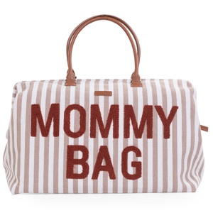 Sac à langer MOMMY BAG RAYURES Childhome nude terracotta