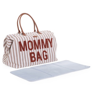 Sac à langer MOMMY BAG RAYURES Childhome nude terracotta