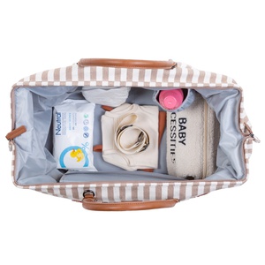 Sac à langer MOMMY BAG RAYURES Childhome nude terracotta