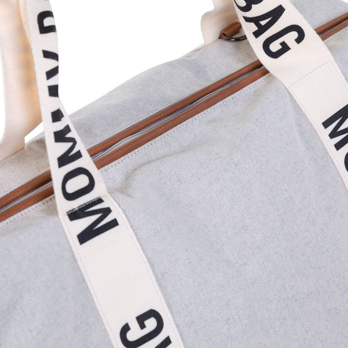 Sac à langer MOMMY BAG SIGNATURE CANVAS Childhome Blanco Roto