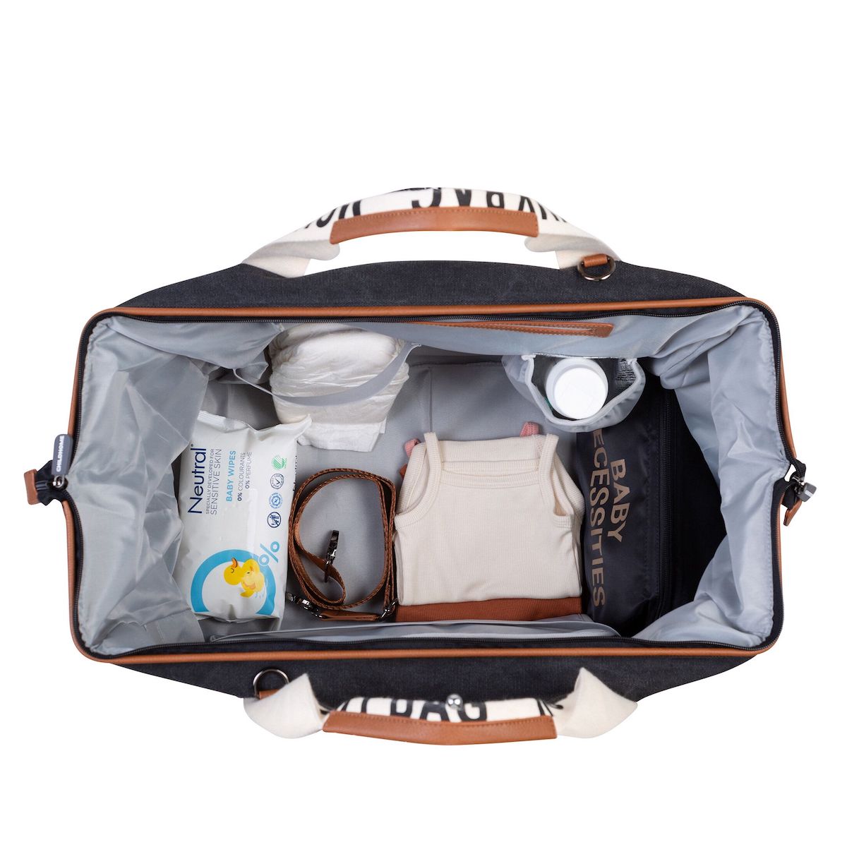 Sac à langer MOMMY BAG SIGNATURE CANVAS Childhome Negro