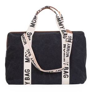 Sac à langer MOMMY BAG SIGNATURE CANVAS Childhome Negro