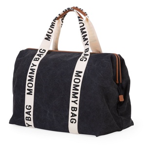 Sac à langer MOMMY BAG SIGNATURE CANVAS Childhome Negro