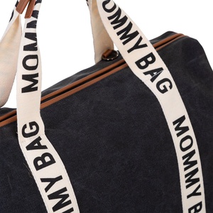 Sac à langer MOMMY BAG SIGNATURE CANVAS Childhome Negro