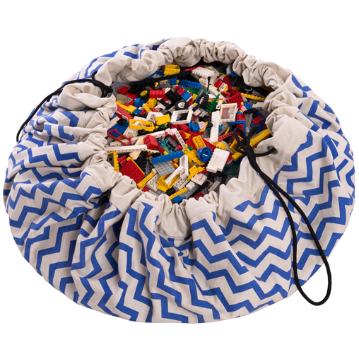 Sac de Rangement - Tapis by Play&go ZIGZAG Bleu