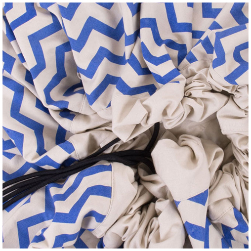 Sac de Rangement - Tapis by Play&go ZIGZAG Bleu