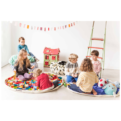 Sac de Rangement - Tapis by Play&go ZIGZAG Bleu