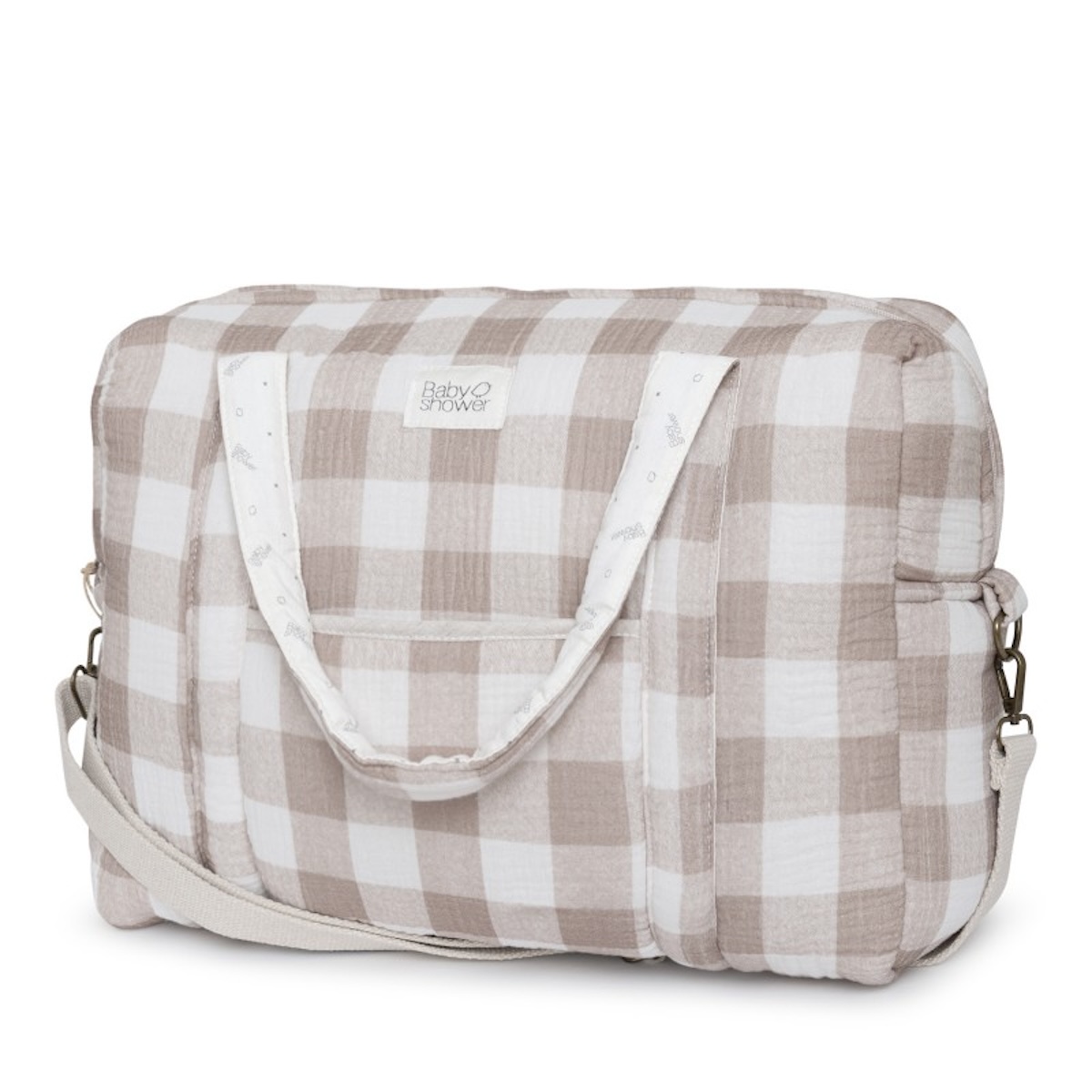 Sac maternité CAMILA Babyshower vichy caramel