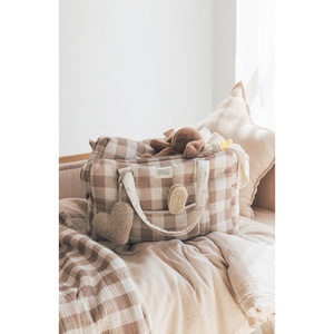 Sac maternité CAMILA Babyshower vichy caramel