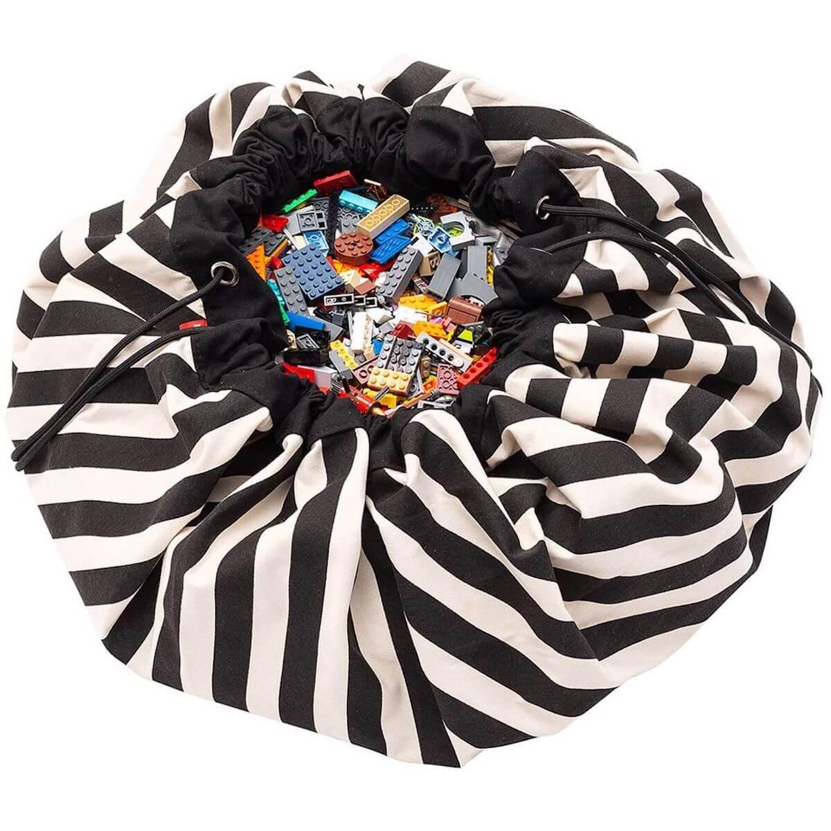 Sac-tapis de rangement RAYURES Play&Go noir