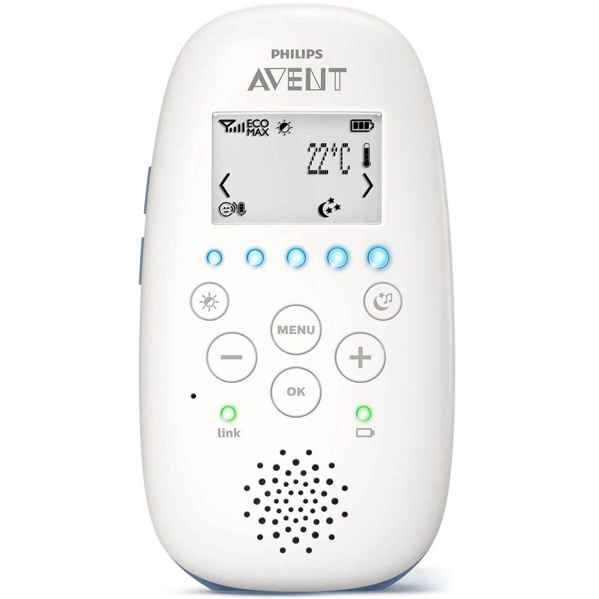 SCD735 DECT Babyphone (Sternenhimmel + 25% höhere Akku Leistung) exklusiv Baby-FH Avent WIP DBN