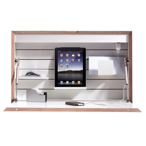 Secrétaire FLATBOX Müller Small Living blanc - bord en bouleau