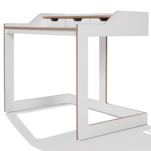 Secrétaire PLANE Müller Small Living blanc - bord en bouleau