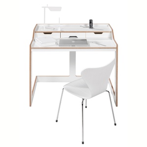 Secrétaire PLANE Müller Small Living blanc - bord en bouleau
