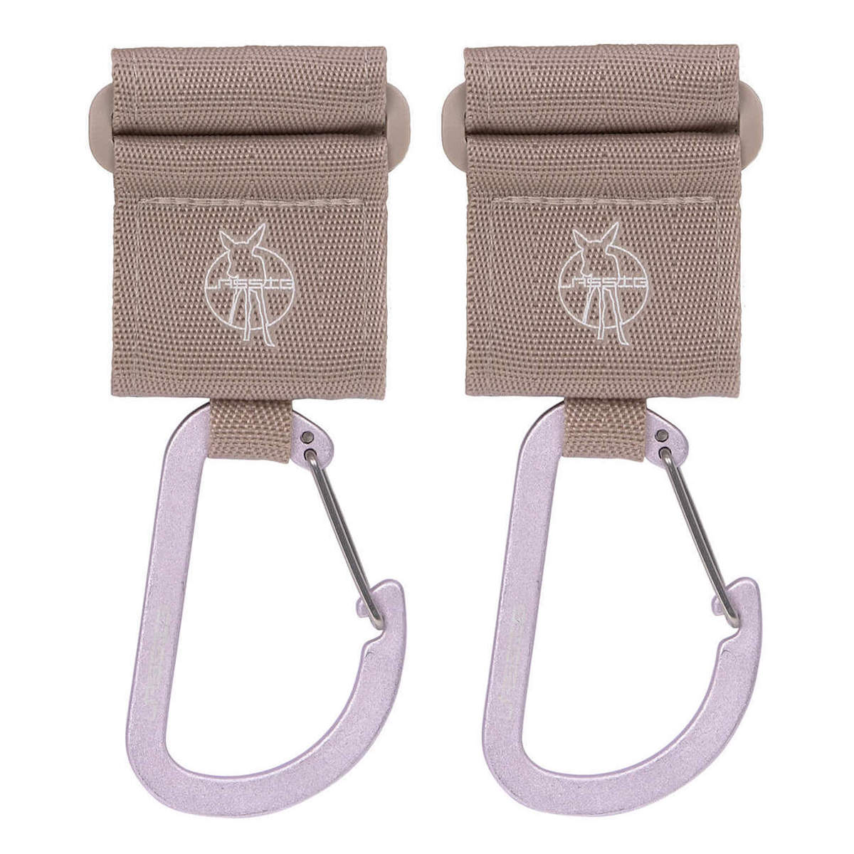 Set 2 crochets poussette avec mousqueton CASUAL Laessig beige